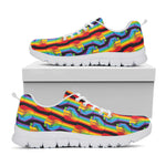 Gay Pride Hand Sign Pattern Print White Sneakers