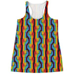 Gay Pride Hand Sign Pattern Print Women's Racerback Tank Top