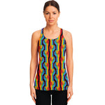 Gay Pride Hand Sign Pattern Print Women's Racerback Tank Top
