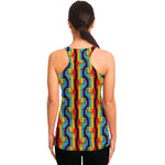 Gay Pride Hand Sign Pattern Print Women's Racerback Tank Top