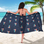 Gay Pride Tongue Pattern Print Beach Sarong Wrap
