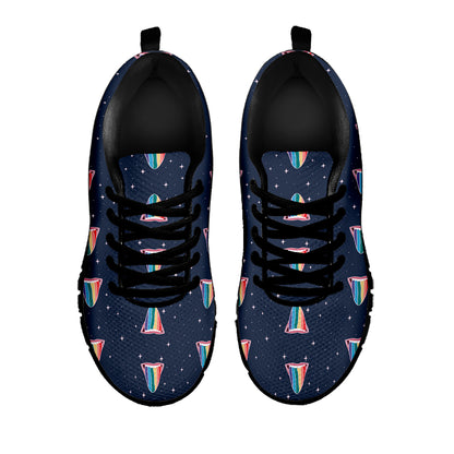 Gay Pride Tongue Pattern Print Black Sneakers