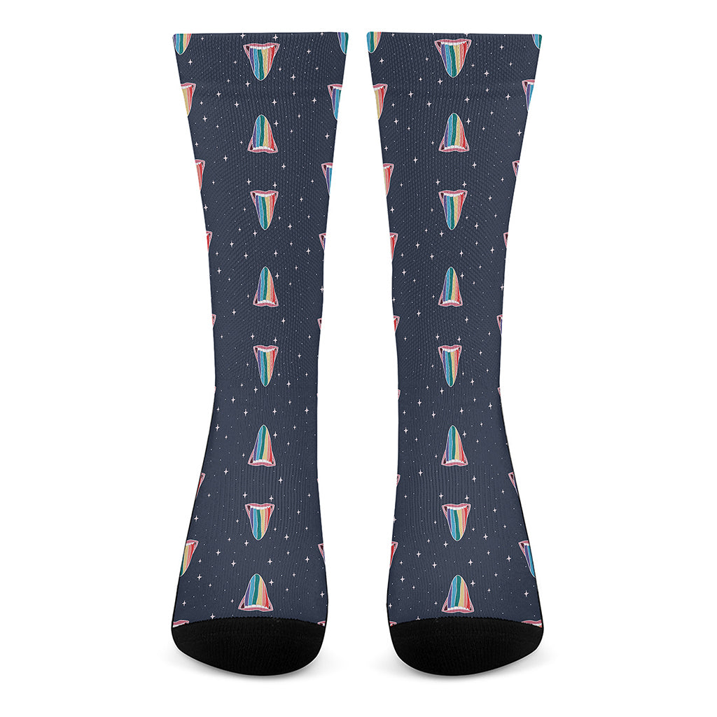Gay Pride Tongue Pattern Print Crew Socks