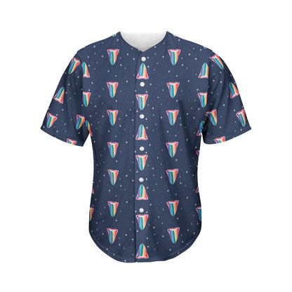 Gay Pride Tongue Pattern Print Men's Baseball Jersey