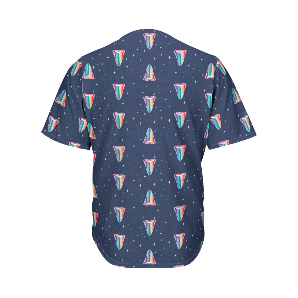 Gay Pride Tongue Pattern Print Men's Baseball Jersey