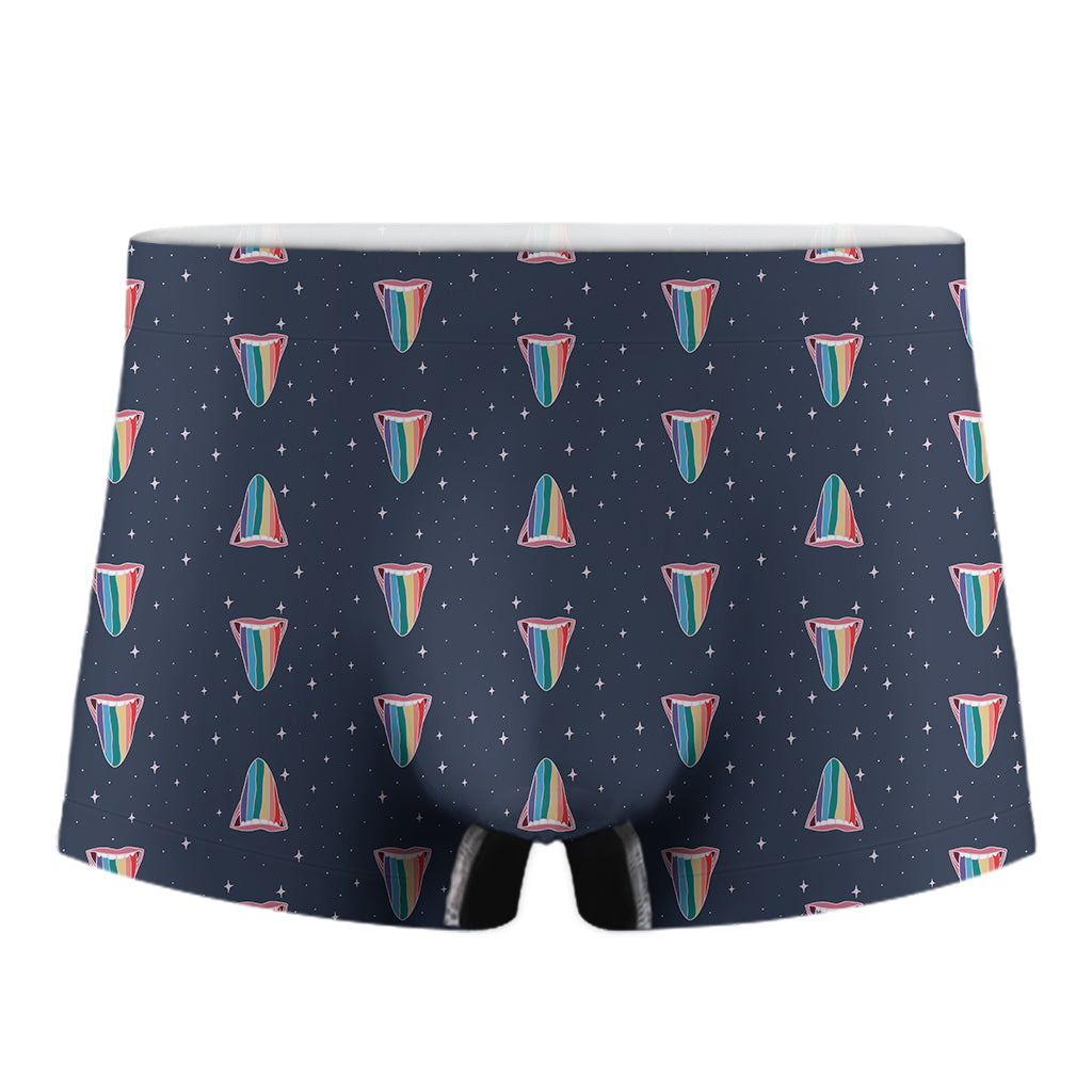 Gay Pride Tongue Pattern Print Men's Boxer Briefs