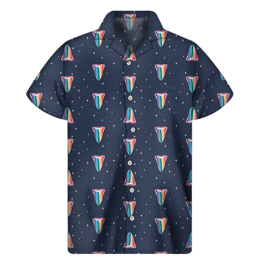 Gay Pride Tongue Pattern Print Men's Short Sleeve Shirt