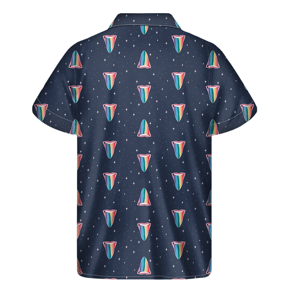 Gay Pride Tongue Pattern Print Men's Short Sleeve Shirt