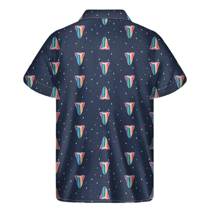 Gay Pride Tongue Pattern Print Men's Short Sleeve Shirt