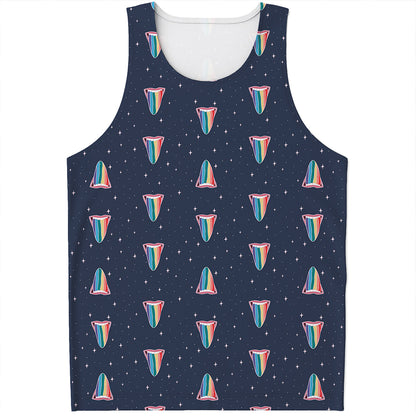 Gay Pride Tongue Pattern Print Men's Tank Top