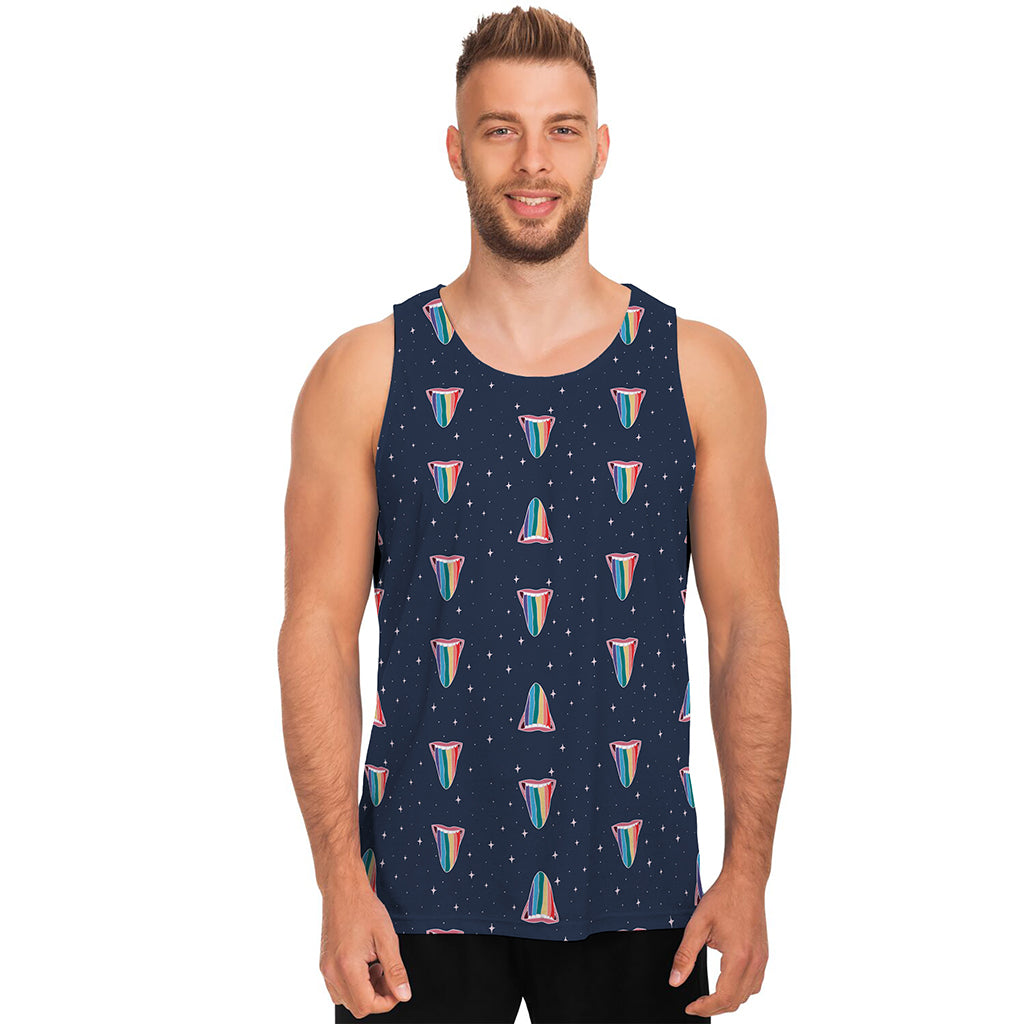 Gay Pride Tongue Pattern Print Men's Tank Top