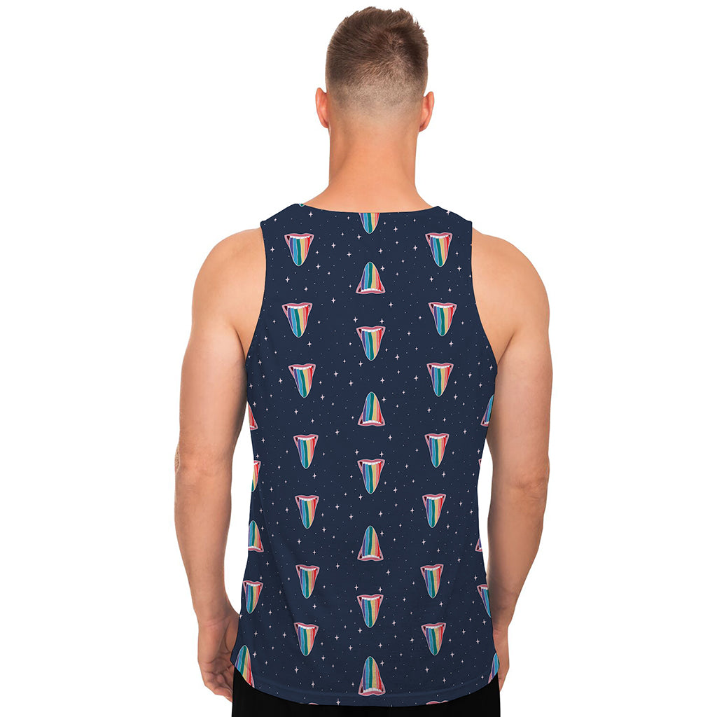 Gay Pride Tongue Pattern Print Men's Tank Top