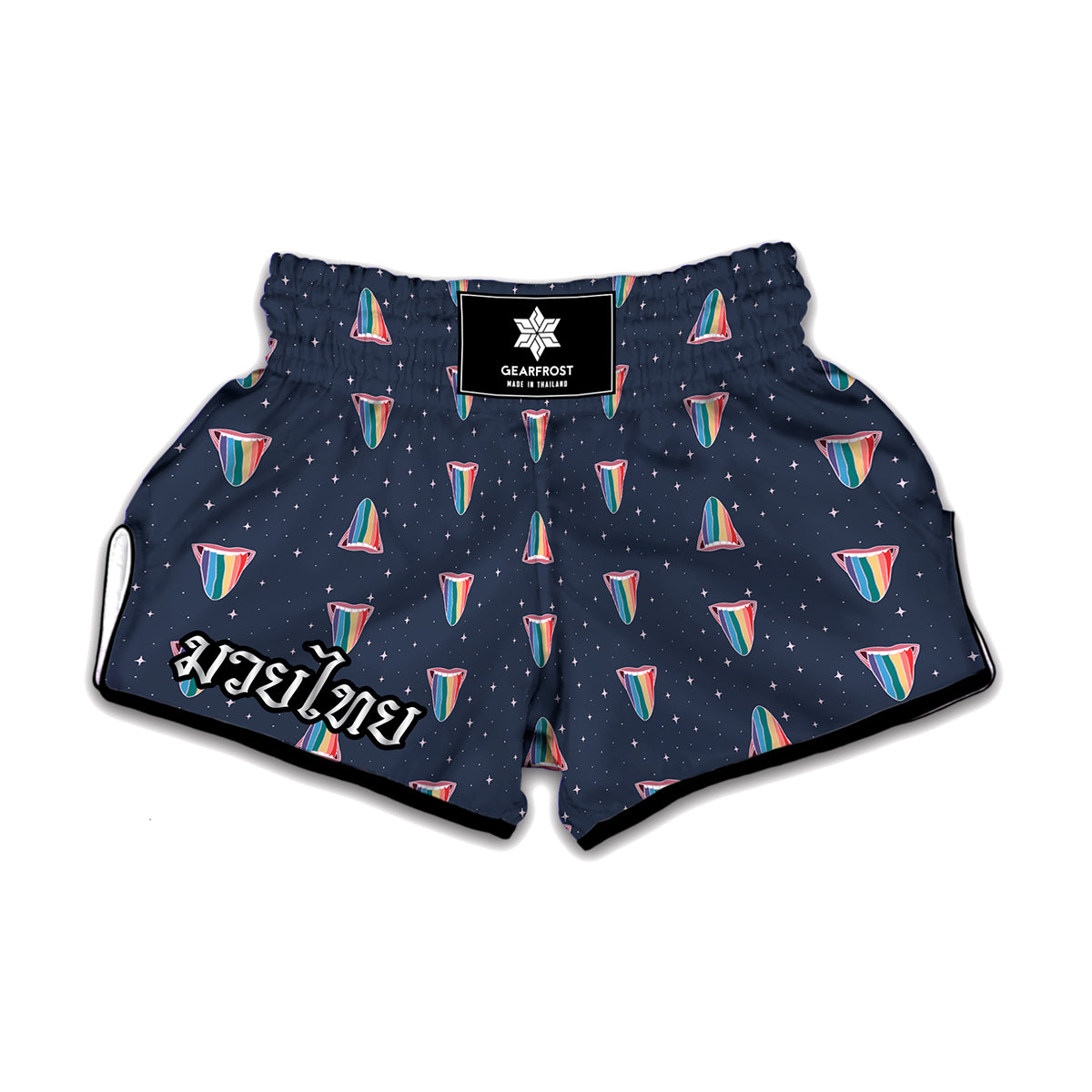 Gay Pride Tongue Pattern Print Muay Thai Boxing Shorts