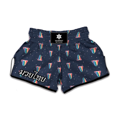 Gay Pride Tongue Pattern Print Muay Thai Boxing Shorts
