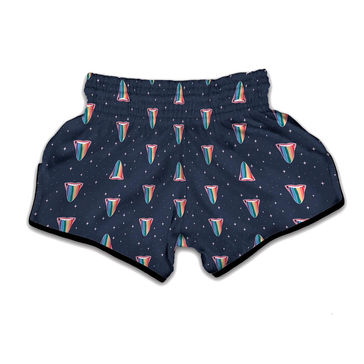 Gay Pride Tongue Pattern Print Muay Thai Boxing Shorts