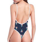 Gay Pride Tongue Pattern Print One Piece High Cut Swimsuit