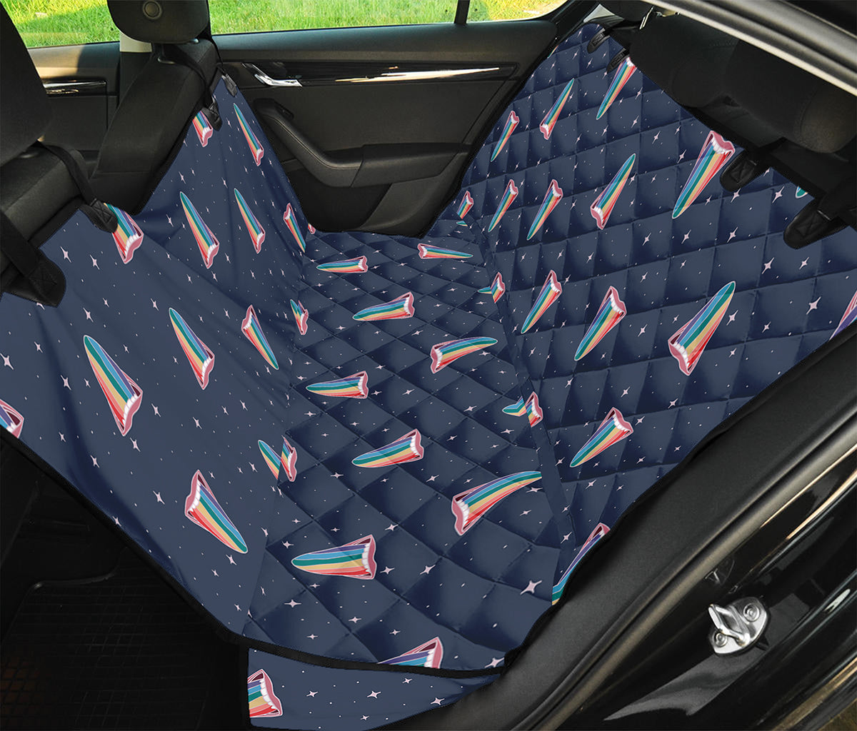 Gay Pride Tongue Pattern Print Pet Car Back Seat Cover