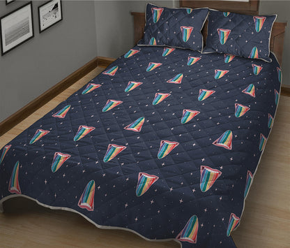 Gay Pride Tongue Pattern Print Quilt Bed Set