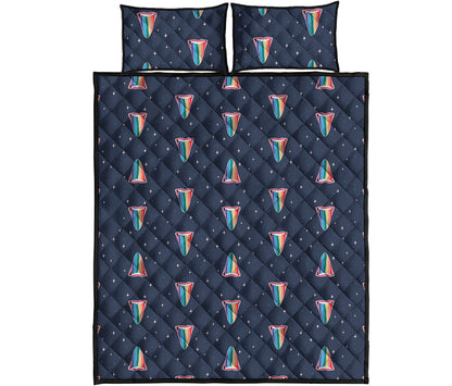 Gay Pride Tongue Pattern Print Quilt Bed Set