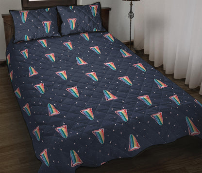 Gay Pride Tongue Pattern Print Quilt Bed Set