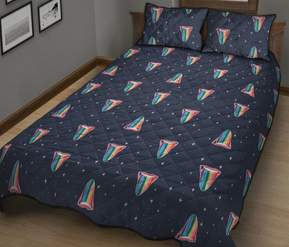 Gay Pride Tongue Pattern Print Quilt Bed Set