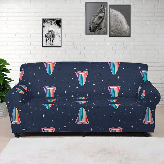 Gay Pride Tongue Pattern Print Sofa Cover