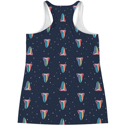 Gay Pride Tongue Pattern Print Women's Racerback Tank Top