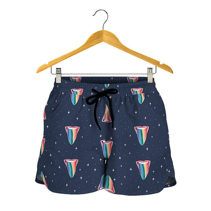Gay Pride Tongue Pattern Print Women's Shorts