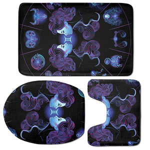 Gemini And Astrological Signs Print 3 Piece Bath Mat Set