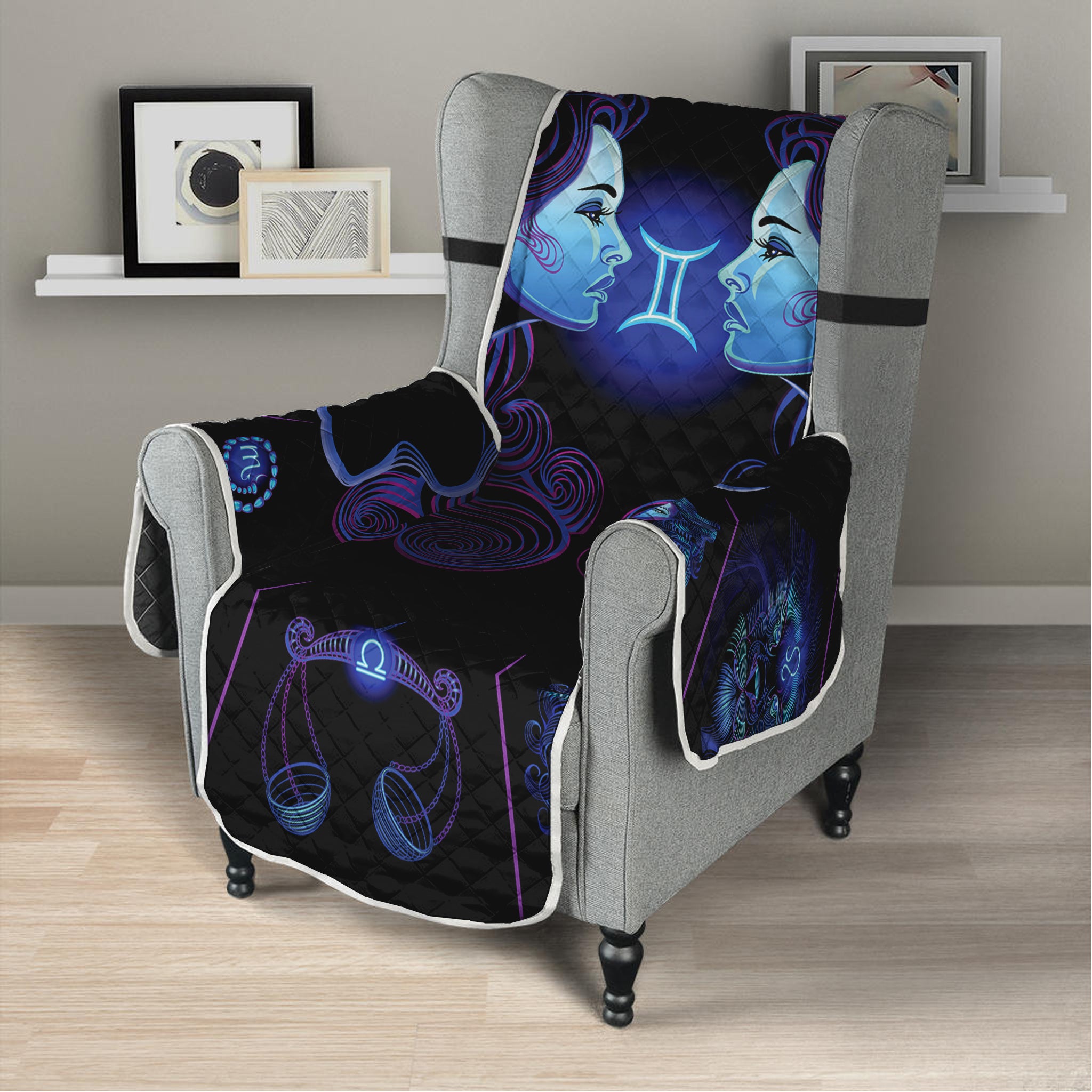 Gemini And Astrological Signs Print Armchair Protector