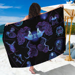 Gemini And Astrological Signs Print Beach Sarong Wrap
