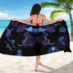 Gemini And Astrological Signs Print Beach Sarong Wrap