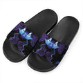 Gemini And Astrological Signs Print Black Slide Sandals