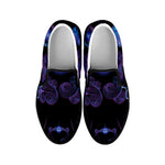 Gemini And Astrological Signs Print Black Slip On Shoes