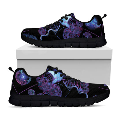 Gemini And Astrological Signs Print Black Sneakers