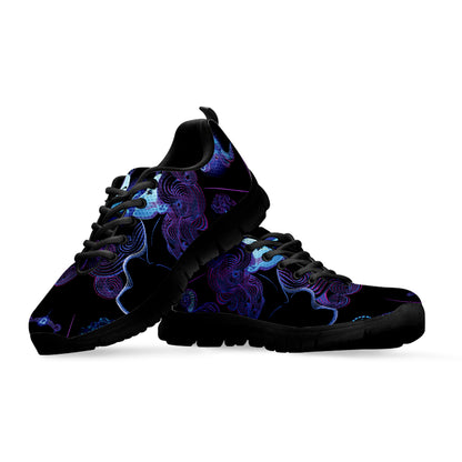 Gemini And Astrological Signs Print Black Sneakers