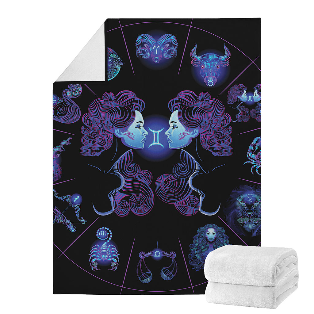 Gemini And Astrological Signs Print Blanket