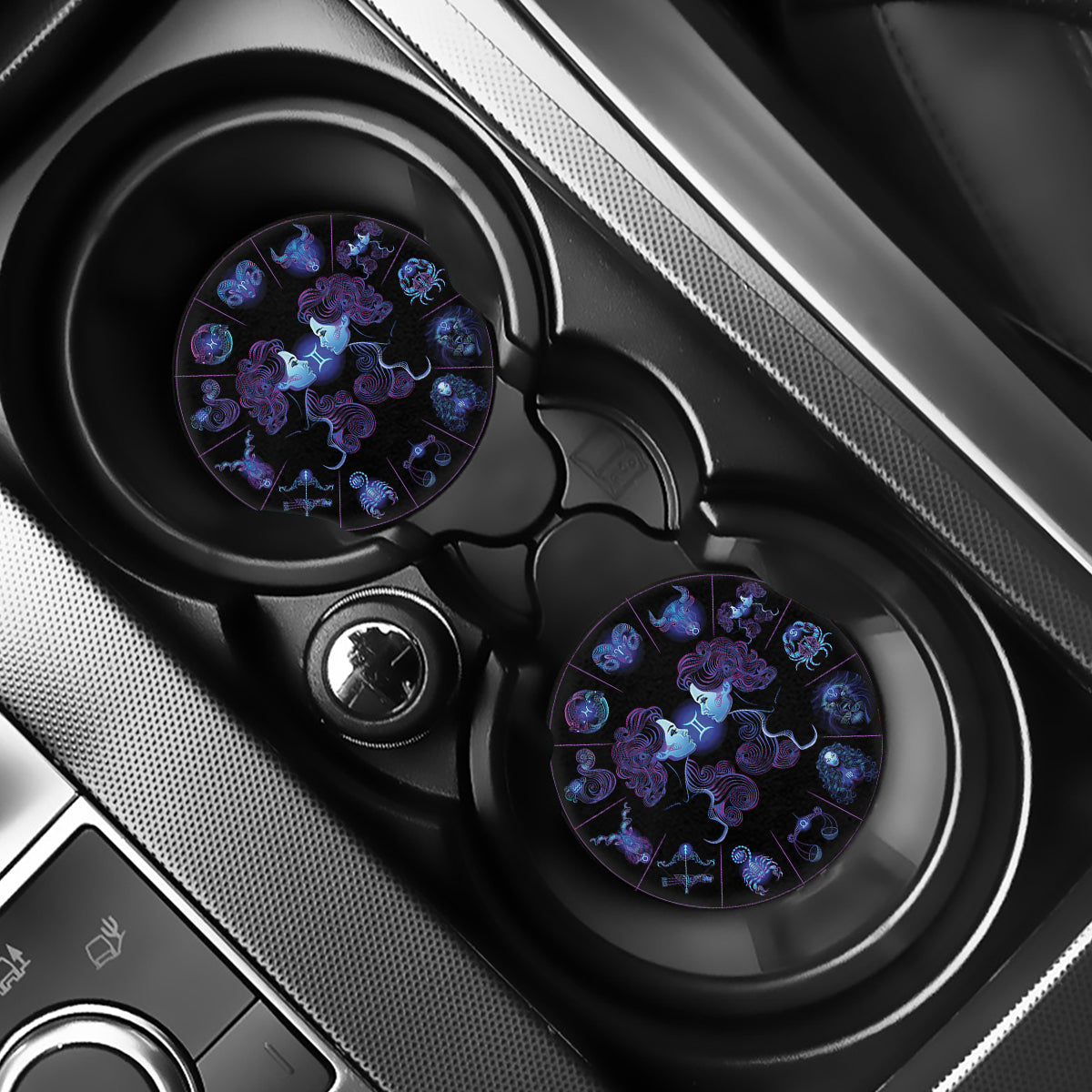 Gemini And Astrological Signs Print Car Coasters