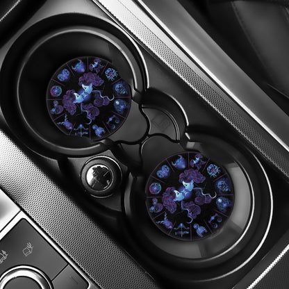 Gemini And Astrological Signs Print Car Coasters