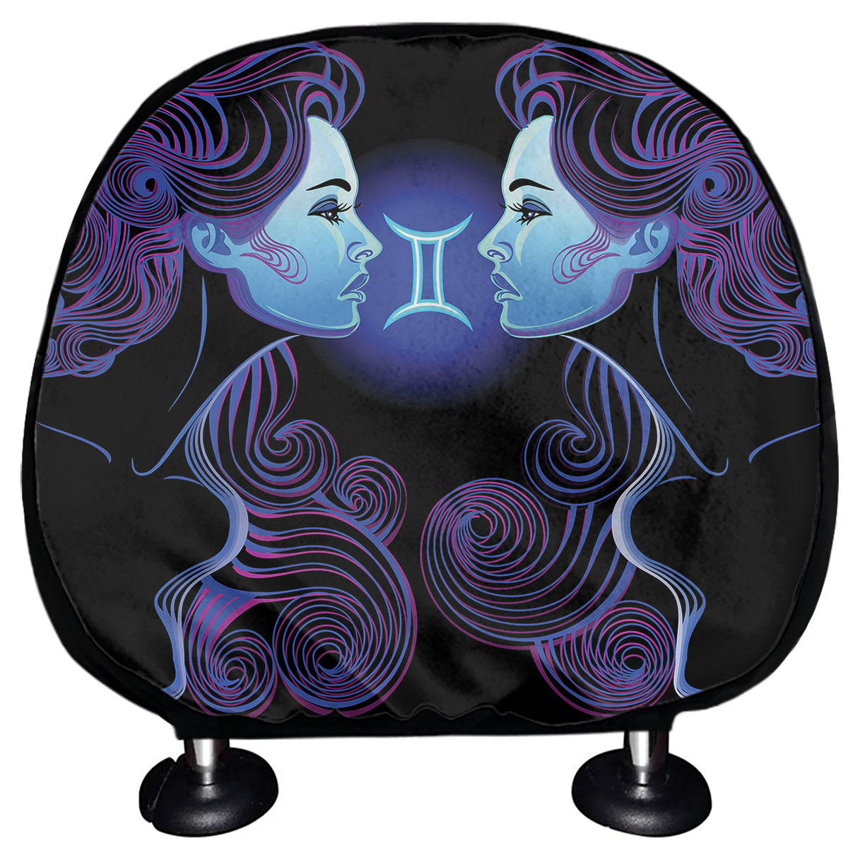 Gemini And Astrological Signs Print Car Headrest Covers