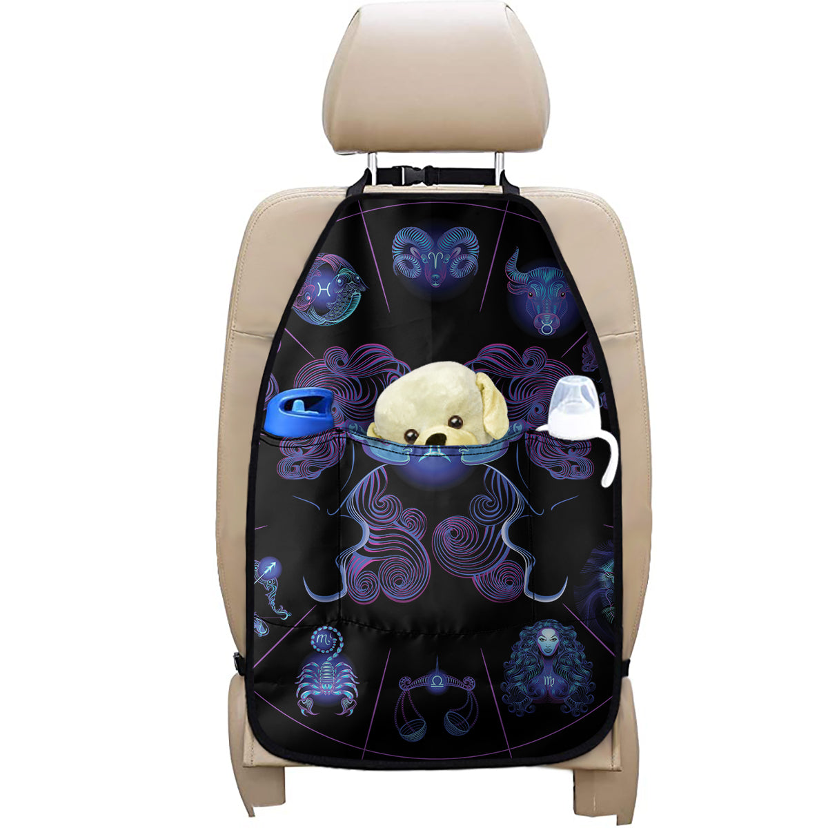 Gemini And Astrological Signs Print Car Seat Organizers