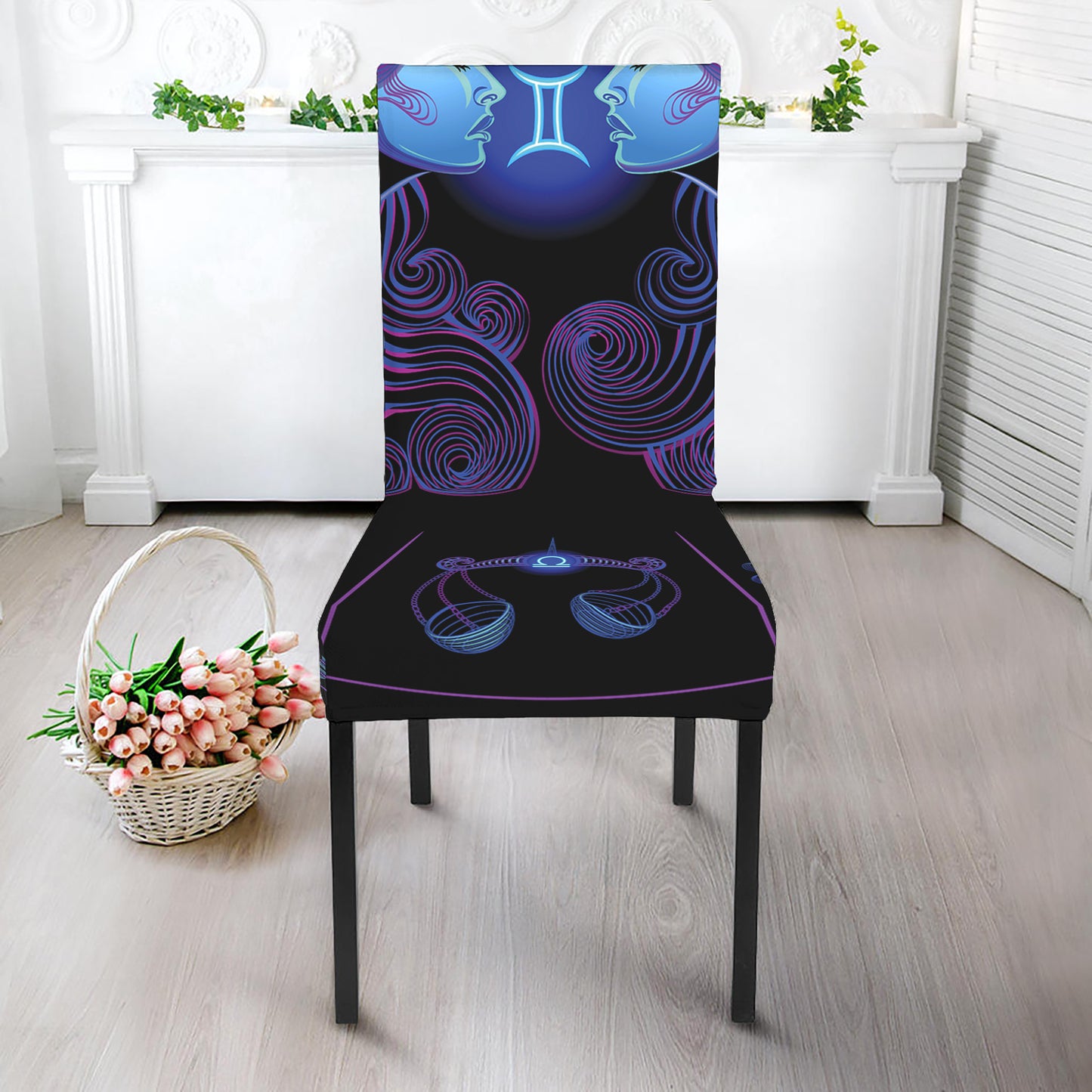 Gemini And Astrological Signs Print Dining Chair Slipcover
