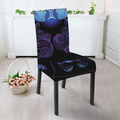 Gemini And Astrological Signs Print Dining Chair Slipcover
