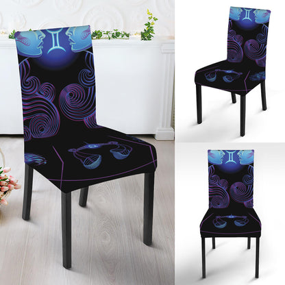 Gemini And Astrological Signs Print Dining Chair Slipcover