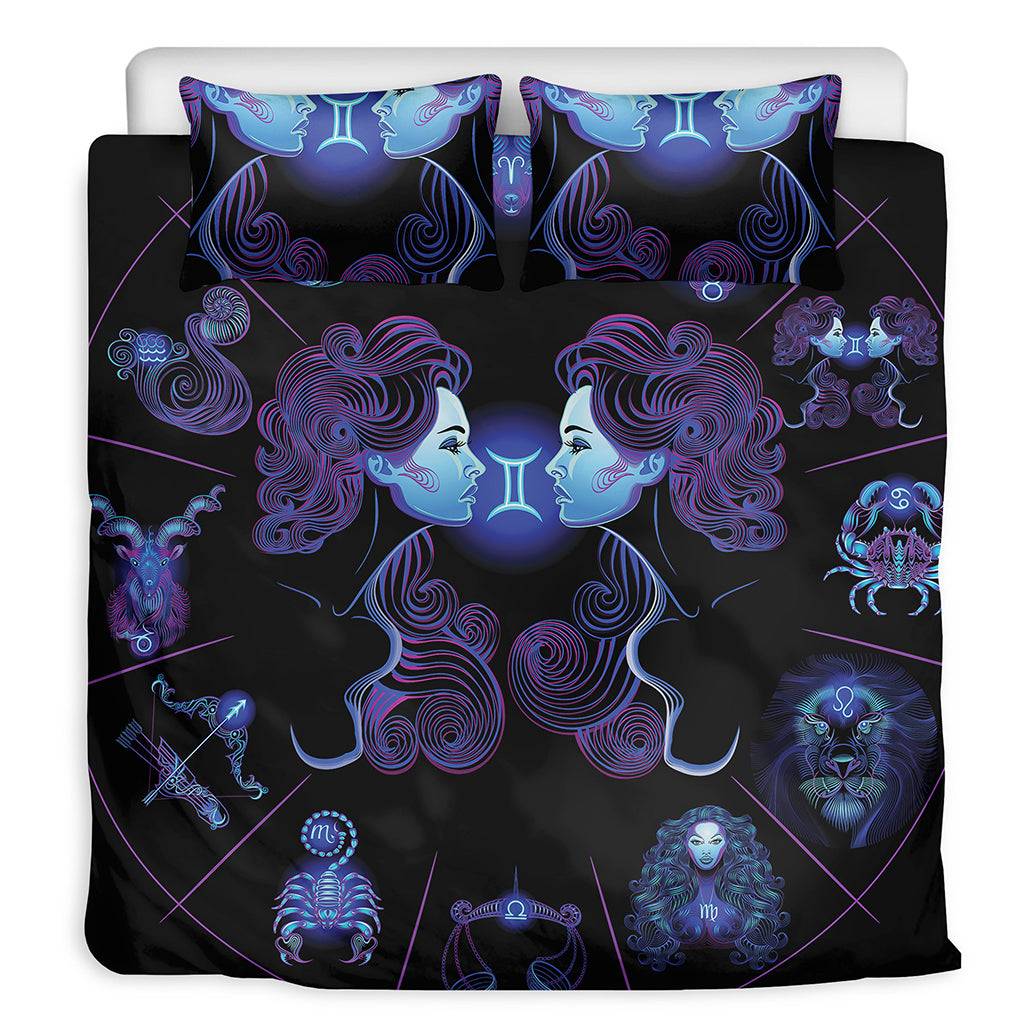 Gemini And Astrological Signs Print Duvet Cover Bedding Set
