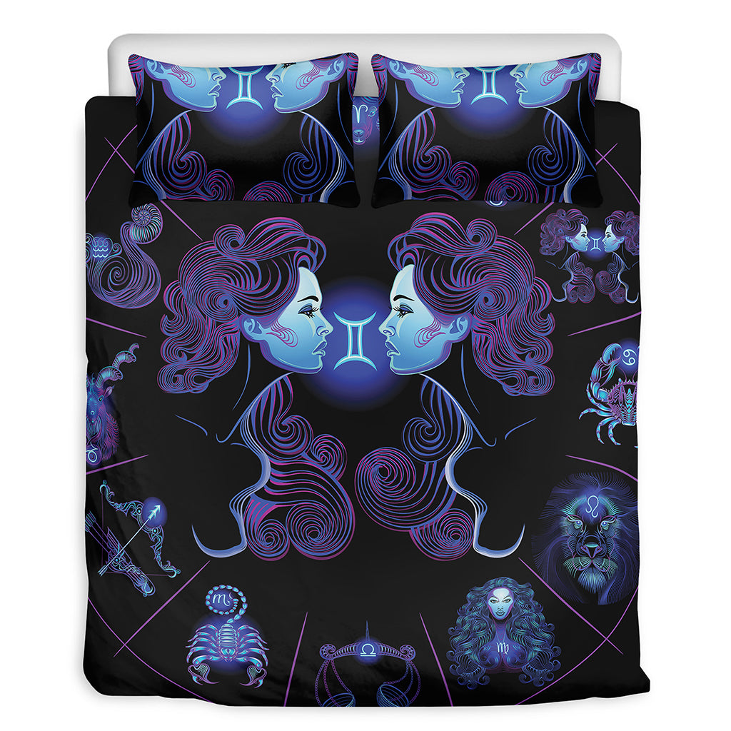 Gemini And Astrological Signs Print Duvet Cover Bedding Set