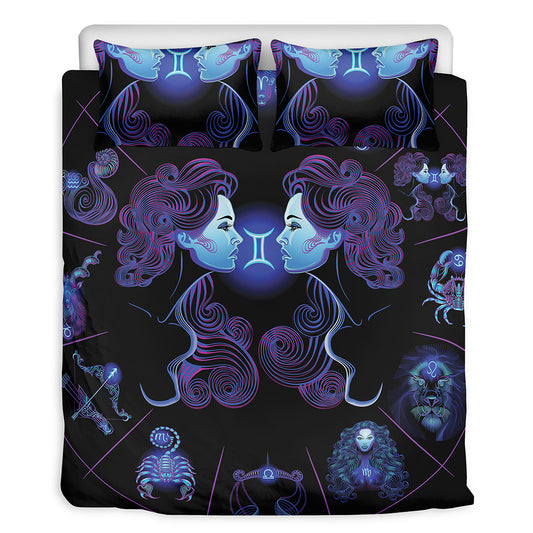 Gemini And Astrological Signs Print Duvet Cover Bedding Set