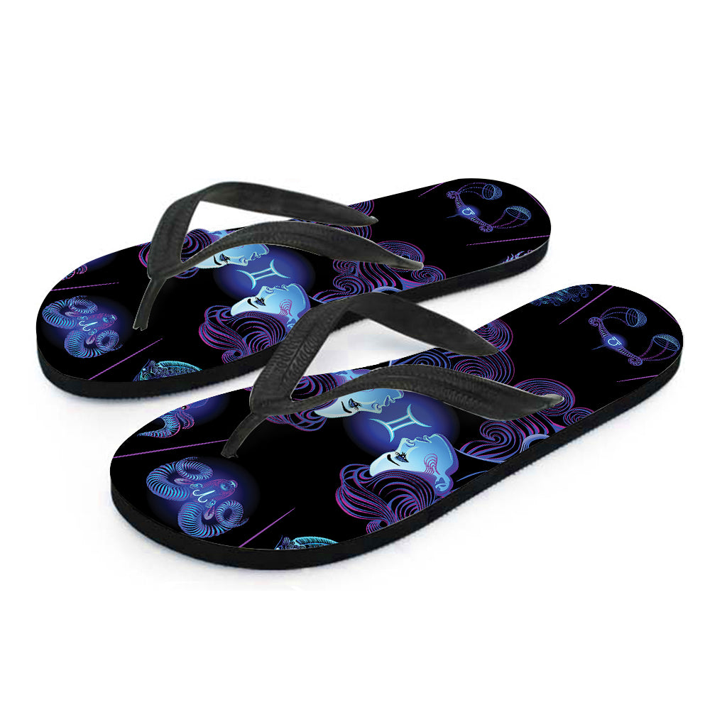 Gemini And Astrological Signs Print Flip Flops