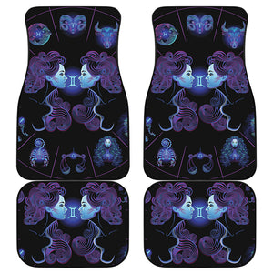 Gemini And Astrological Signs Print Front and Back Car Floor Mats