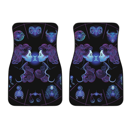 Gemini And Astrological Signs Print Front Car Floor Mats